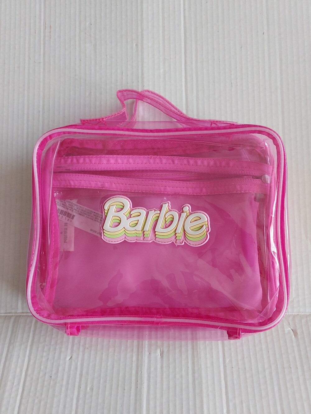Barbie & Forever 21 Mattel Clear Pink Makeup Jewelry Organizer Collectible Bag